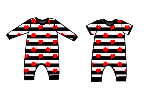 Heart Stripes Overhead Sleepsuit